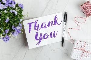 Thank you card and gift